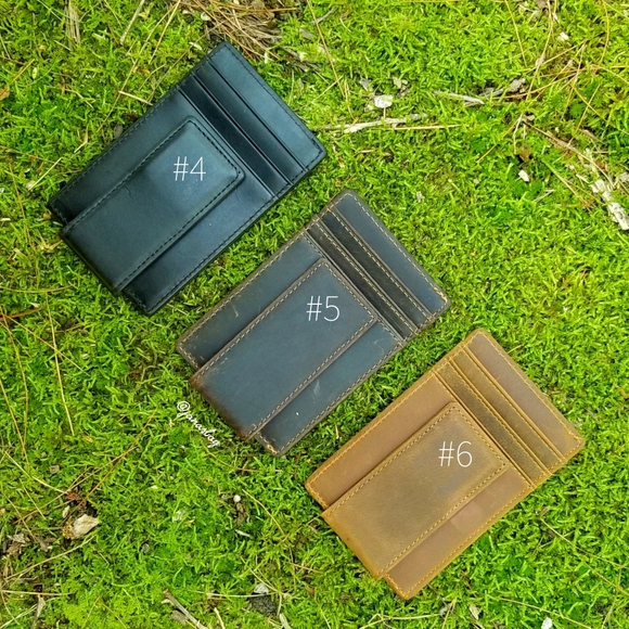 SOLD OUT! Genuine Leather Mens Money Clip ID Case - Picture 2 of 6